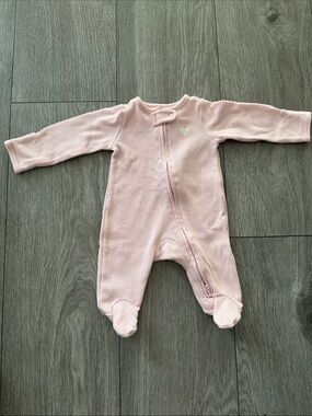 Light Pink Footed Baby Sleeper with Zip - Newborn